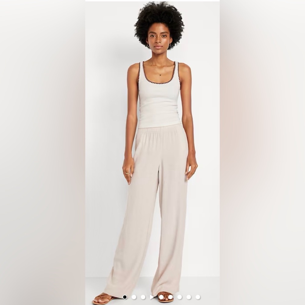 Old Navy High-Rise Wide Leg Linen Pants